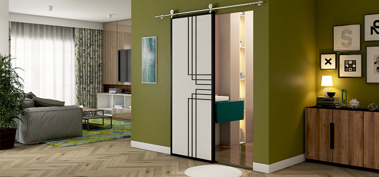 sliding bathroom door installation in Atwater